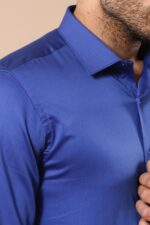 Cotton-Satin-Slim-Fit-Blue-Men-Shirt-Wessi-1