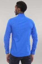 Cotton-Satin-Slim-Fit-Blue-Men-Shirt-Wessi-1
