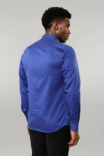 Cotton-Satin-Slim-Fit-Blue-Men-Shirt-Wessi-2