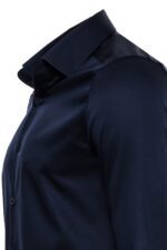 Cotton-Satin-Slim-Fit-Long-Sleeves-Plain-Navy-Blue-Men-Shirt-Wessi-6