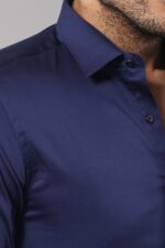 Cotton-Satin-Slim-Fit-Navy-Blue-Men-Shirt-Wessi-1