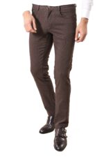 Cotton Slim Fit Brown Men Pants