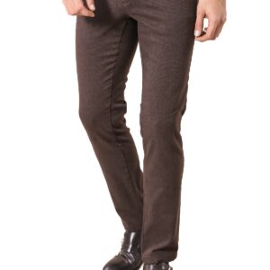 Cotton Slim Fit Brown Men Pants - Wessi