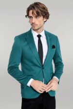 Cotton-Slim-Fit-Plain-Green-Men-Blazer-Wessi-5