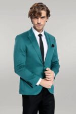 Cotton-Slim-Fit-Plain-Green-Men-Blazer-Wessi-7