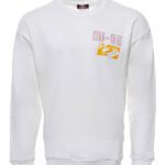 Cream Both Side Printed Circle Neck Men's Sweatshirt - Wessi