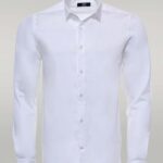 Cream Long Sleeve Slim-Fit Shirt - Wessi