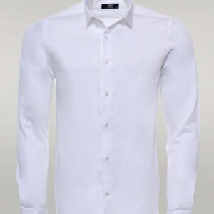 Cream Long Sleeve Slim-Fit Shirt - Wessi