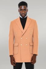 Cream-Metal-Buttoned-Double-Breasted-Long-Coat-Wessi-1