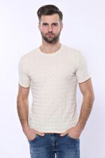 Cream-Patterned-Tricot-Knitted-T-Shirt-Wessi-2
