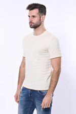 Cream-Patterned-Tricot-Knitted-T-Shirt-Wessi-3