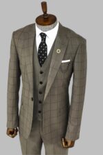 Cream-Plaid-Peak-Lapel-3-Piece-Suit-Wessi-2