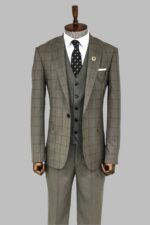 Cream-Plaid-Peak-Lapel-3-Piece-Suit-Wessi-3