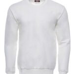 Cream Plain Circle Neck Sweatshirt - Wessi