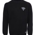 Crew Neck Both Side Printed Black Sweatshirt - Wessi