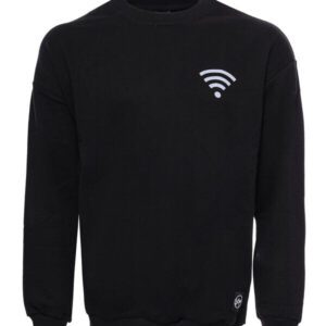 Crew Neck Both Side Printed Black Sweatshirt - Wessi