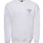 Crew Neck Both Side Printed White Sweatshirt - Wessi