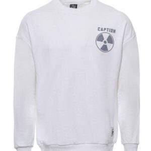 Crew Neck Both Side Printed White Sweatshirt - Wessi