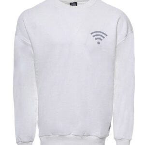 Crew Neck Both Side Printed White Sweatshirt - Wessi