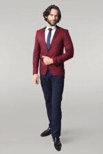 Crew-Neck-Burgundy-Men-Blazer-Wessi-2