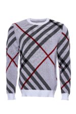 Crew Neck Knitwear Patterned White