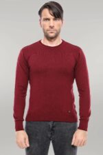 Crew-Neck-Mens-Burgundy-Sweater-Wessi-3