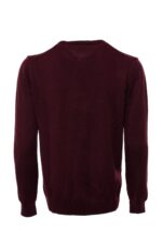 Crew-Neck-Plain-Long-Sleeves-Burgundy-Men-Sweater-Wessi-1