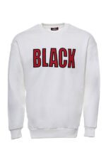 Crew Neck Printed Cream Sweatshirt
