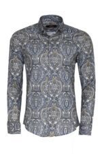 Damask-Pattern-Blue-Slim-Fit-Shirt-Wessi-1