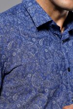 Damask-Pattern-Long-Sleeves-Men-Blue-Shirt-Wessi-1