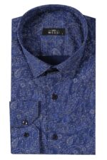 Damask-Pattern-Long-Sleeves-Men-Blue-Shirt-Wessi-2