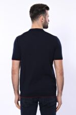 Dark-Blue-Plaid-Zippered-Knitted-Polo-T-Shirt-Wessi-4