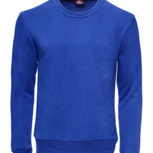 Dark Blue Plain Circle Neck Sweatshirt - Wessi