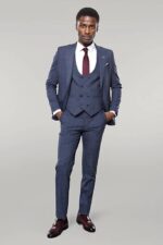 Dark-Blue-Vested-Checked-Men-Suit-Wessi-1