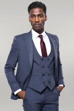 Dark-Blue-Vested-Checked-Men-Suit-Wessi-2