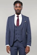 Dark-Blue-Vested-Checked-Men-Suit-Wessi-6