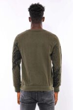 Dark-Green-Patterned-Slim-Fit-Sweatshirt-Wessi-2
