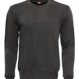 Dark Green Plain Circle Neck Sweatshirt - Wessi