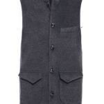 Dark Grey Mandarin Collar Vest - Wessi