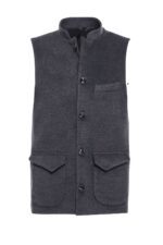 Dark Grey Mandarin Collar Vest