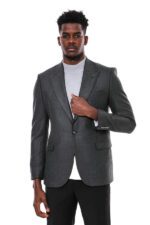 Dark-Grey-Patterned-Slim-Fit-Blazer-Wessi-8