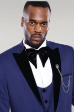 Detachable Lapel Blue Men Tuxedo 