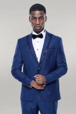 Detachable Lapel Blue Tuxedo