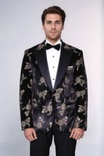 Dot-Floral-Patterned-Velvet-Black-Men-Stage-Tuxedo-Blazer-Wessi-1