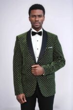 Dot-Pattern-Slim-Fit-Dark-Green-Men-Wedding-Groom-Blazer-Wessi-3