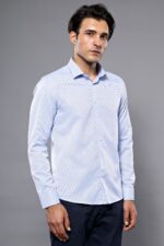 Dot-Patterned-Casual-Blue-Shirt-Wessi-Wessi-1
