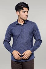 Dot-Patterned-Navy-Blue-Shirt-Wessi-1