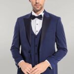 Dot-Patterned Navy Tuxedo - Wessi