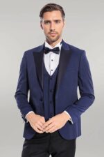 Dot-Patterned Navy Tuxedo