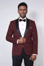 Dot-Patterned-Slim-Fit-Burgundy-Men-Dinner-Jacket-Wessi-3